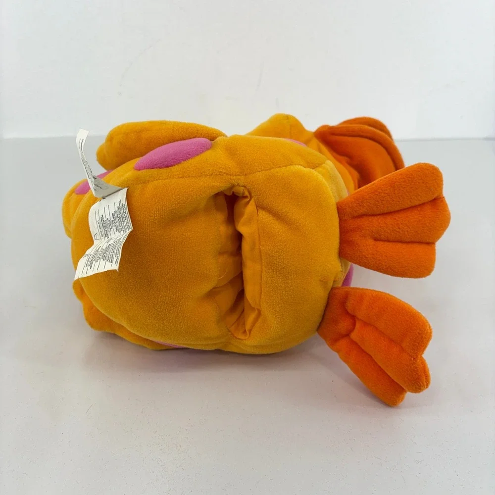 Gymboree Orange Pink Polka Dot Duck Plush Hand Puppet Vintage Toy Y2K
